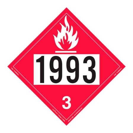 American Labelmark Co LabelMaster Z-IDF Flammable Liquid Placard, UN 1993, Permanent Vinyl, 25/Pack Z-IDF